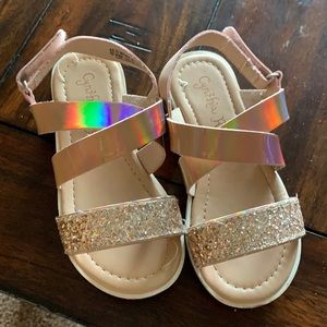 Rose gold strappy sandals. Toddler size 10.